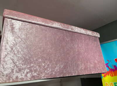 Crushed Velvet Large Ottoman 74cm x 36cm x 37cm - ROSE GOLD